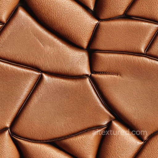 Padded Brown Leather PBR Texture with Soft Grain and Stitch Detailing seamless Leather PBR texture