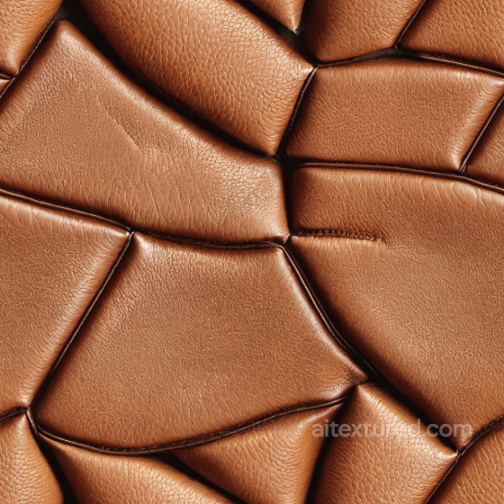 Padded Brown Leather PBR Texture with Soft Grain and Stitch Detailing Leather texture preview