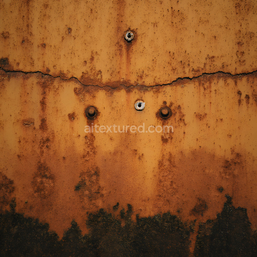 Seamless 3D PBR Rusted Metal Texture with Horizontal Crack and Corrosion