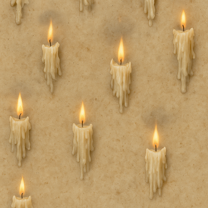 Candle Wax With Dripping Wax And Candle Flame Highlights seamless PBR texture preview