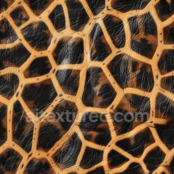 seamless Seamless 3D PBR texture of glossy exotic giraffe-inspired leather with natural wrinkles texture 8k free download PBR