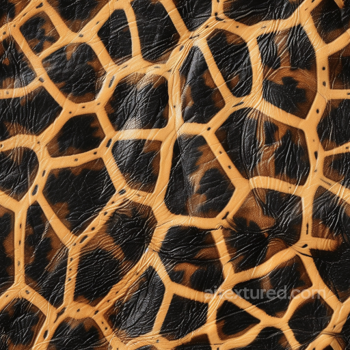 Of Glossy Exotic Giraffe-Inspired Leather With Natural Wrinkles seamless Leather PBR texture
