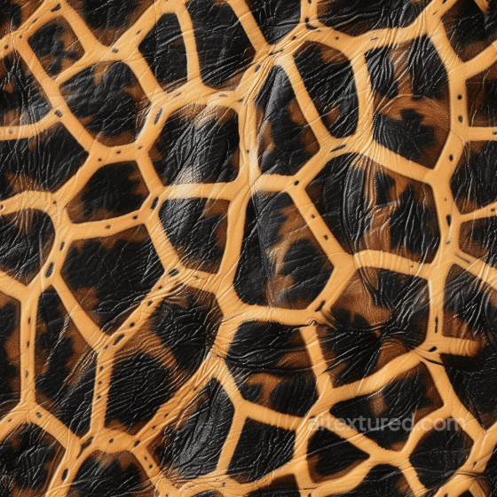 Of Glossy Exotic Giraffe-Inspired Leather With Natural Wrinkles Leather texture preview