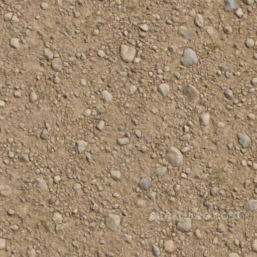 Gravel Loose With Dry Surface And Pebbles Scattered Natural Wear seamless Park pavement PBR texture