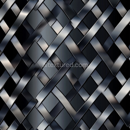 Seamless 3D Woven Steel Metal PBR Texture with Brushed and Polished Strips