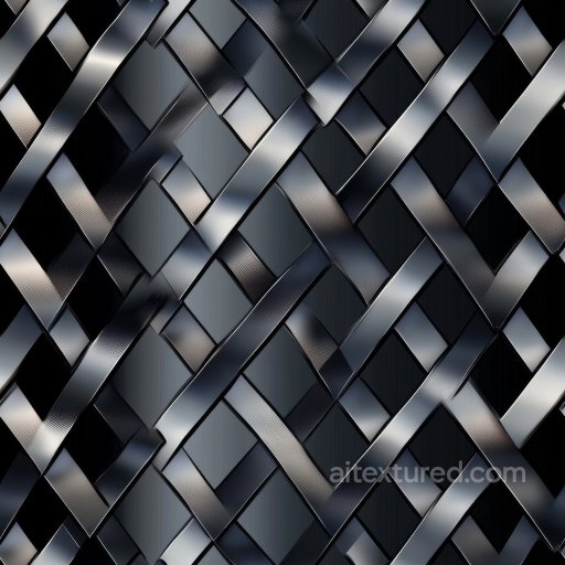 Woven Steel Metal PBR Texture with Brushed and Polished Strips seamless Metal PBR texture
