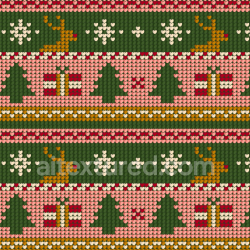 seamless Seamless 3D PBR Christmas Knit Pattern Texture with Reindeer and Trees texture 8k free download PBR