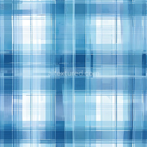 Seamless 3D Painted Blue Plaid Metal PBR Texture with Layered Grid Pattern