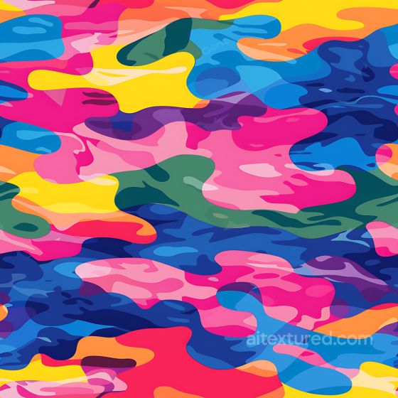 Color Camouflage Texture of Colorful Stylized Camouflage Pattern with Vibrant Organic Sha… Color Camouflage texture preview