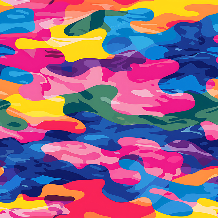 Color Camouflage of Colorful Stylized Camouflage Pattern with Vibrant O… seamless PBR texture preview