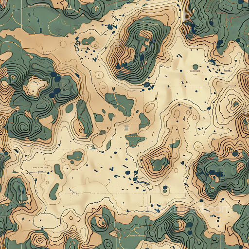 Topographic Desert Camouflage PBR Texture with Contour Lines and Terrain Color Palette seamless Color Camouflage PBR texture