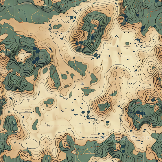 Topographic Desert Camouflage PBR Texture with Contour Lines and Terrain Color Palette Color Camouflage texture preview