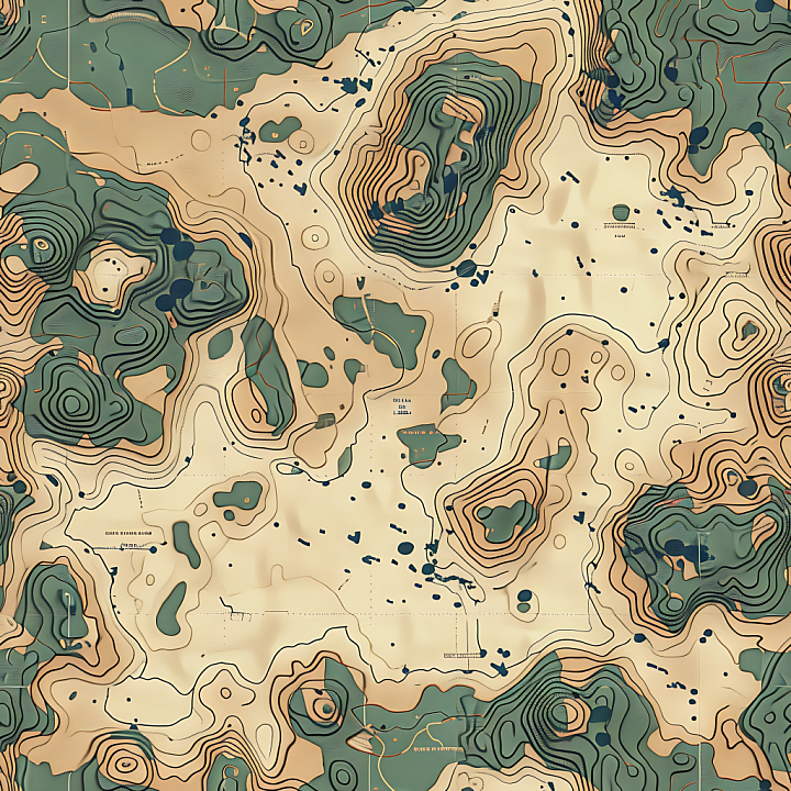 Topographic Desert Camouflage with Contour Lines and Terrain Color Pale… seamless PBR texture preview