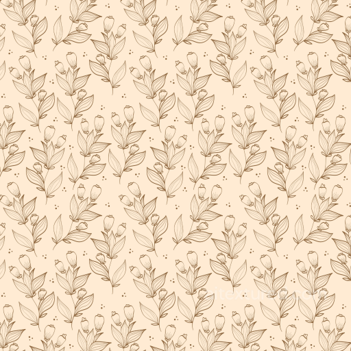 Floral Line Art Texture with Delicate Leaf and Bud Motifs seamless Flower PBR texture
