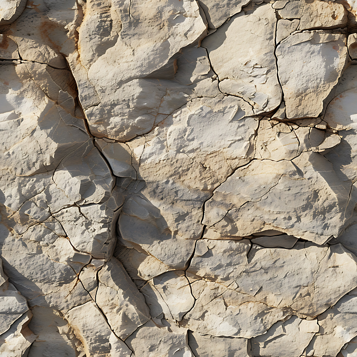 Cracked Clay Stone Ground with Natural Beige Tones seamless PBR texture preview