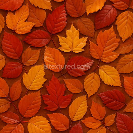 Shiny Autumn Leaves Texture Seamless 1024X1024