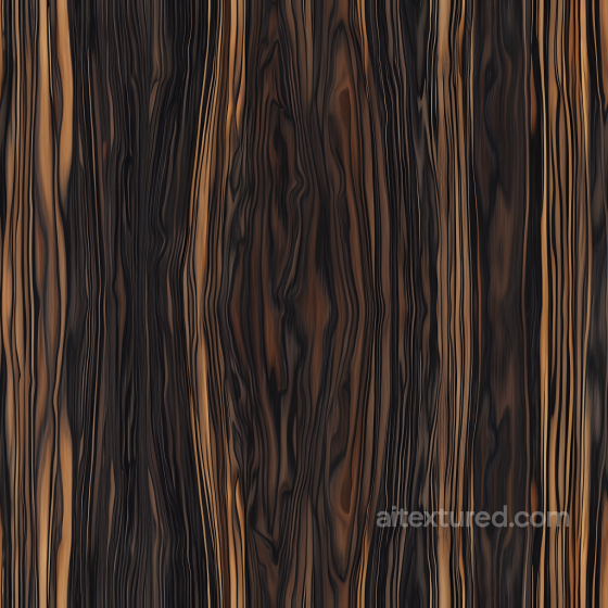 Ebony Wood PBR Texture Featuring Dramatic Dark and Light Grain Patterns Wood texture preview