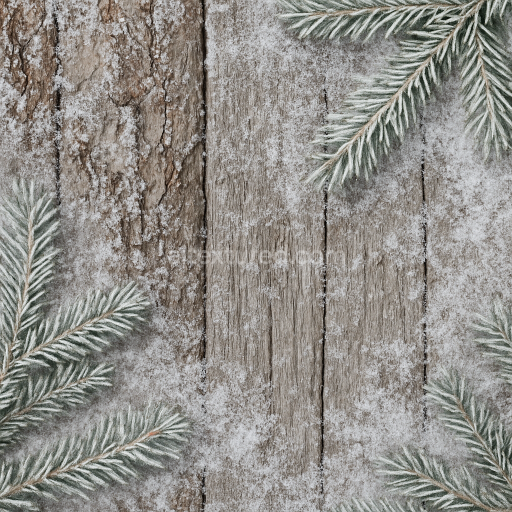 Seamless 8k PBR 3d Texture of Snowy Wood Rustic Bark Winter Holiday Surface