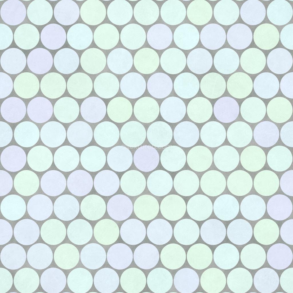 Seamless PBR texture featuring colorful circular tiles