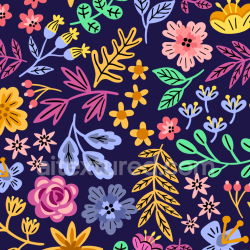 seamless Seamless 3D PBR Texture of Colorful Embroidered Floral Fabric Pattern texture 8k free download PBR