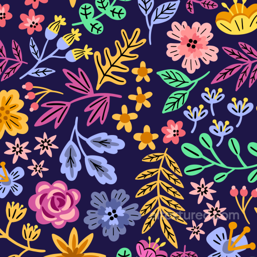 Colorful Embroidered Floral Fabric Pattern Seamless Texture seamless Embroidered floral PBR texture