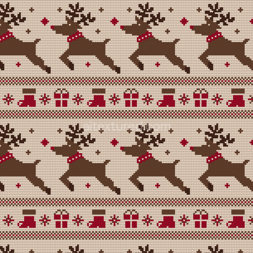 Seamless 3D PBR Knitted Christmas Reindeer Digital Paper Texture