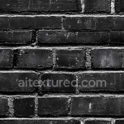 seamless Seamless 3D PBR Cracked Black Brick Wall Texture with Rough Mortar Detailing texture 8k free download PBR