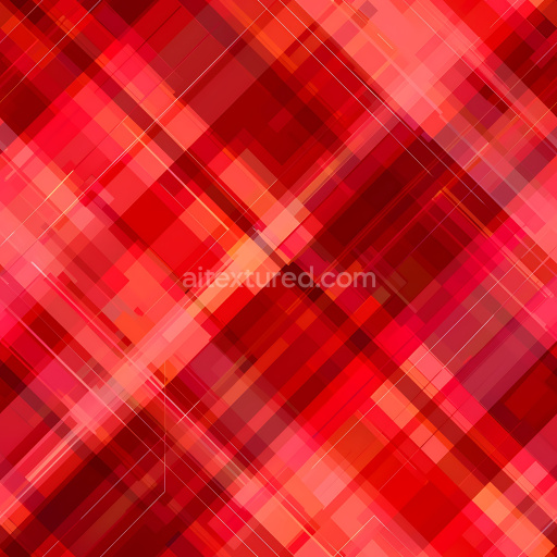 Seamless 3D Red Metal Plaid PBR Texture with Abstract Geometric Layers