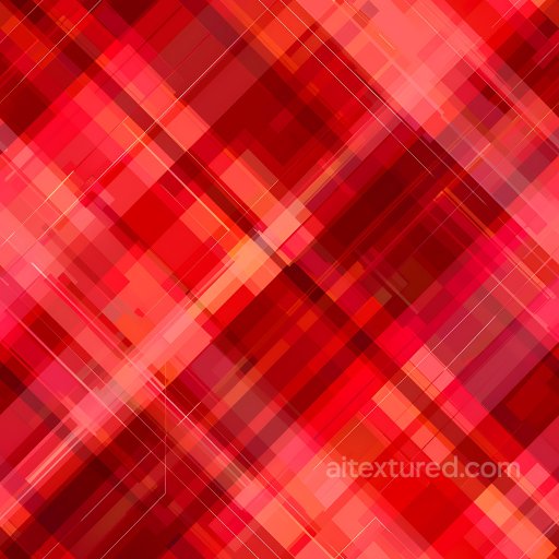 Seamless 3D PBR Texture with Bold Red Abstract Plaid and Geometric Overlays texture preview