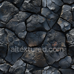 seamless Seamless 3D Cracked Volcanic Rock PBR Texture with Charred Black Surface texture 8k free download PBR