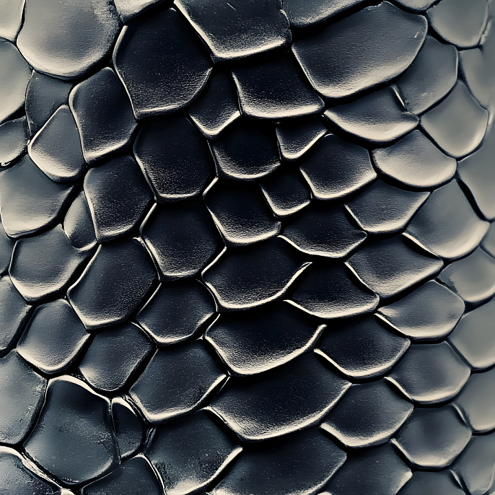 Reptilian Scale Skin with High-Gloss Dark Scales seamless PBR texture preview