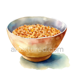 seamless Watercolor Breakfast Bowl with Teff Cereal Illustration texture 8k free download PBR