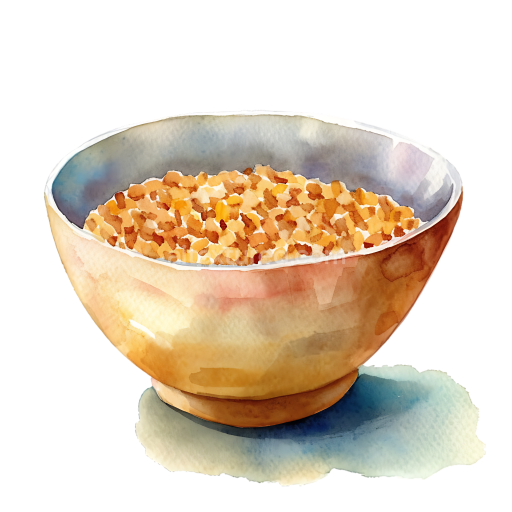 Watercolor Breakfast Bowl with Teff Cereal Illustration