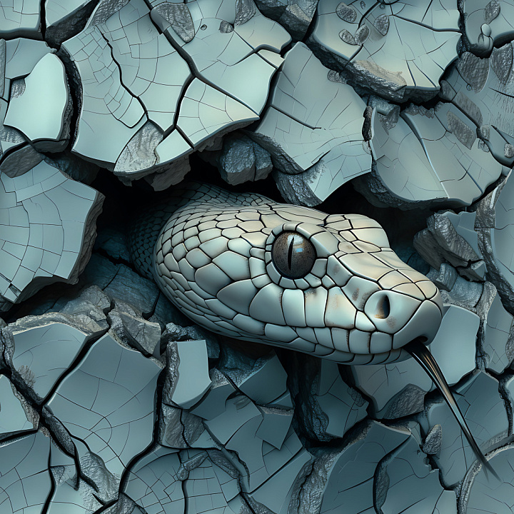 Cracked Ceramic Surface with Fractured Shards and Jagged Holes seamless PBR texture preview