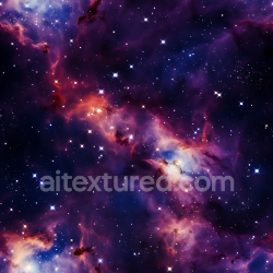 seamless Seamless 3D Space PBR Texture Featuring Vivid Nebula and Starfield in Purple and Orange Hues texture 8k free download PBR