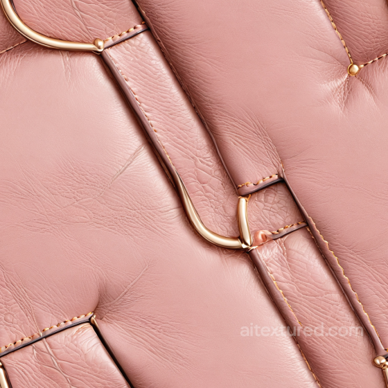 Pink Quilted Leather Texture with Gold Buckle Accents and Fine Grain Leather texture preview