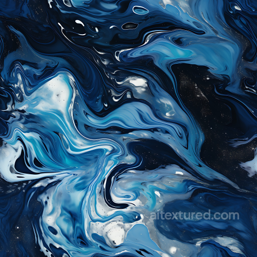 Blue and Silver Marble PBR Texture with Swirling Vein Patterns seamless Marble PBR texture
