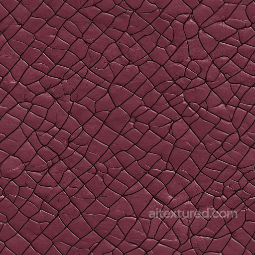 cracked maroon leather PBR texture with detailed grain and deep fissures seamless Leather PBR texture
