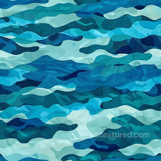 Naval Blue Camouflage PBR Texture with Fluid Organic Shapes seamless Color Camouflage PBR texture