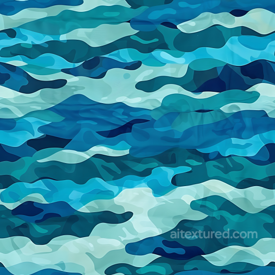 Naval Blue Camouflage PBR Texture with Fluid Organic Shapes Color Camouflage texture preview