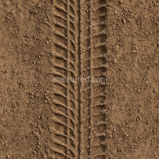 Seamless 3d texture pbr 8k dirt road track tire print dirt off road dirt tire track texture