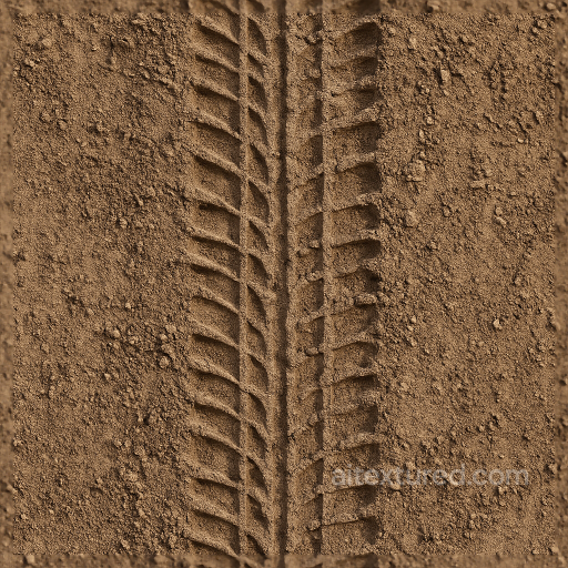 Dirt Road Track Tire Print Dirt Off Road Dirt Tire Track Texture seamless Tire prints PBR texture
