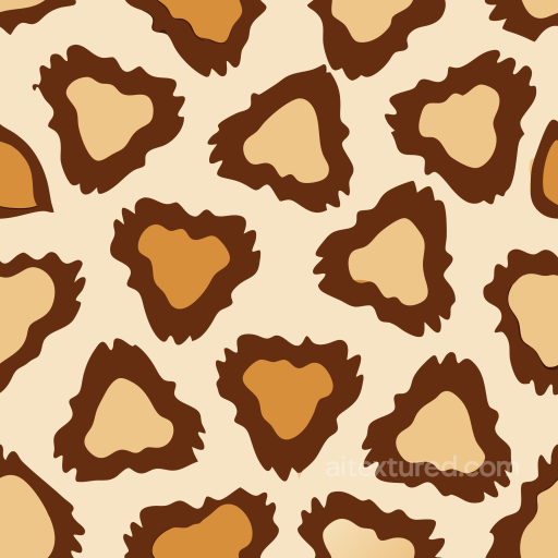 Leopard Print Texture with Stylized Brown Spots on Beige seamless Leopard Print PBR texture