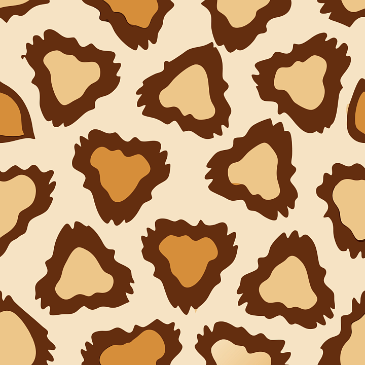 Featuring Stylized Brown and Beige Leopard Print Fabric seamless PBR texture preview