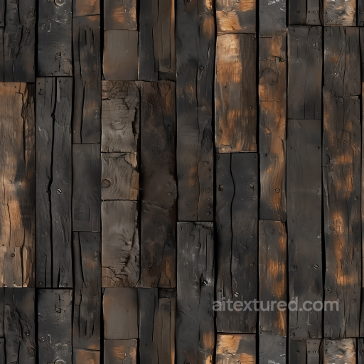 Charred, Weathered Wood Planks Seamless Texture seamless Wood PBR texture