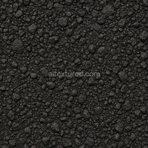 Seamless 3d texture pbr 8k coal granules surface rough compacted black