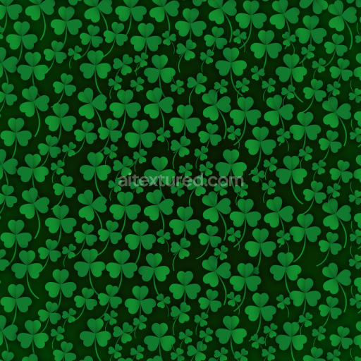 Seamless 3D PBR St Patricks Clover Leaf Pattern Texture in Green