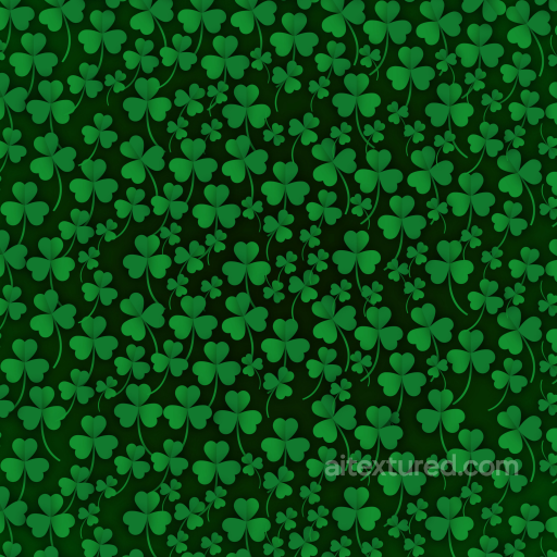 St Patricks Clover Leaf Pattern Texture in Green seamless St patrick PBR texture