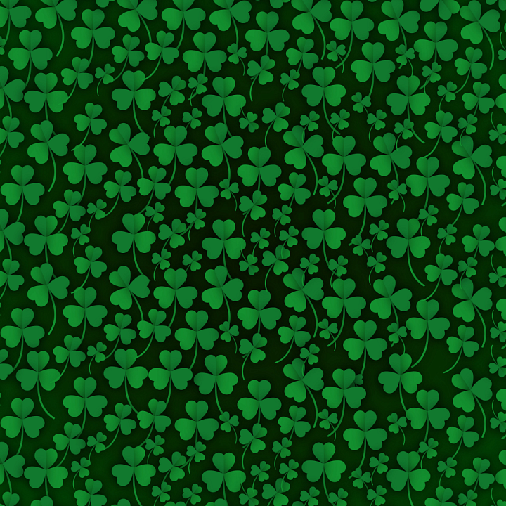 St Patricks Clover Leaf Pattern in Green seamless PBR texture preview