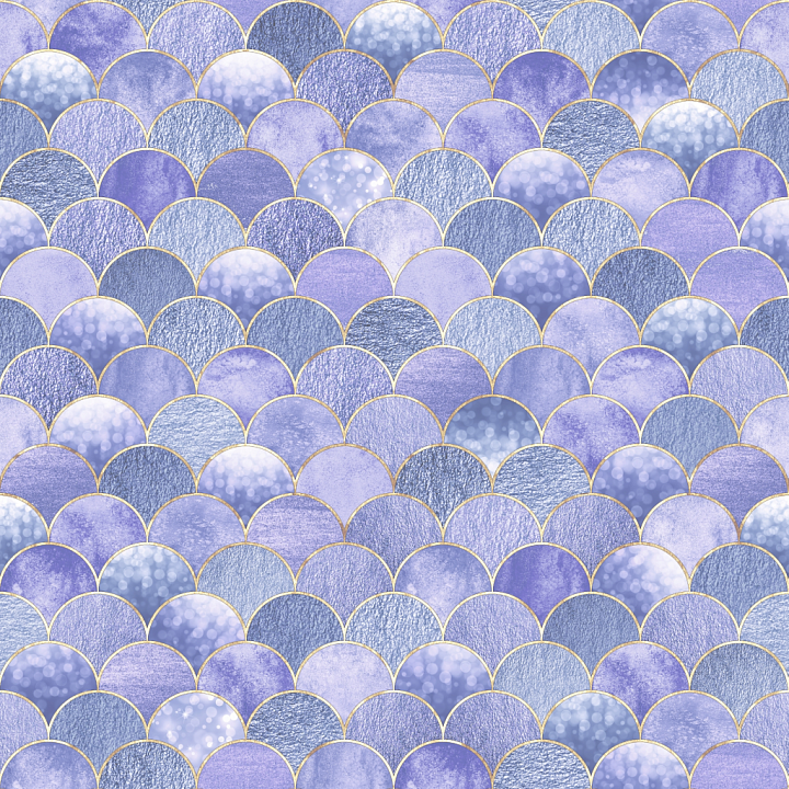 Mermaid Scale with Blue-Violet Pattern and Soft Metallic Sheen seamless PBR texture preview